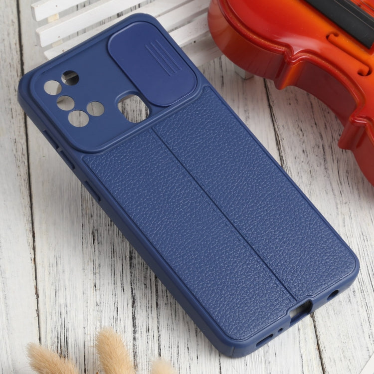 For Samsung Galaxy A21s Litchi Texture Sliding Camshield TPU Phone Case