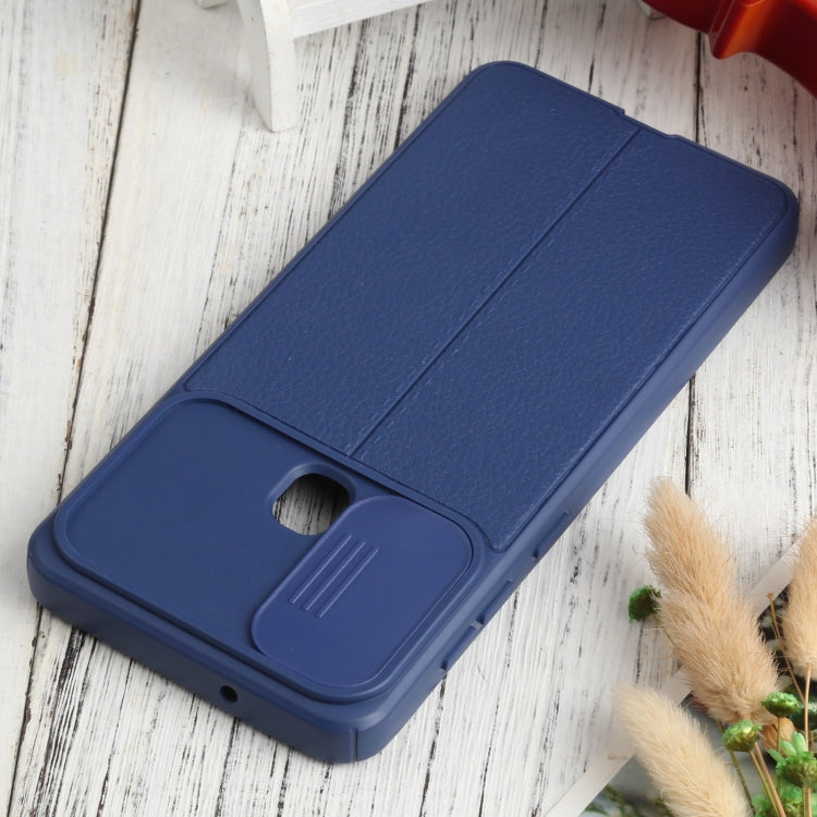 For Samsung Galaxy A21s Litchi Texture Sliding Camshield TPU Phone Case