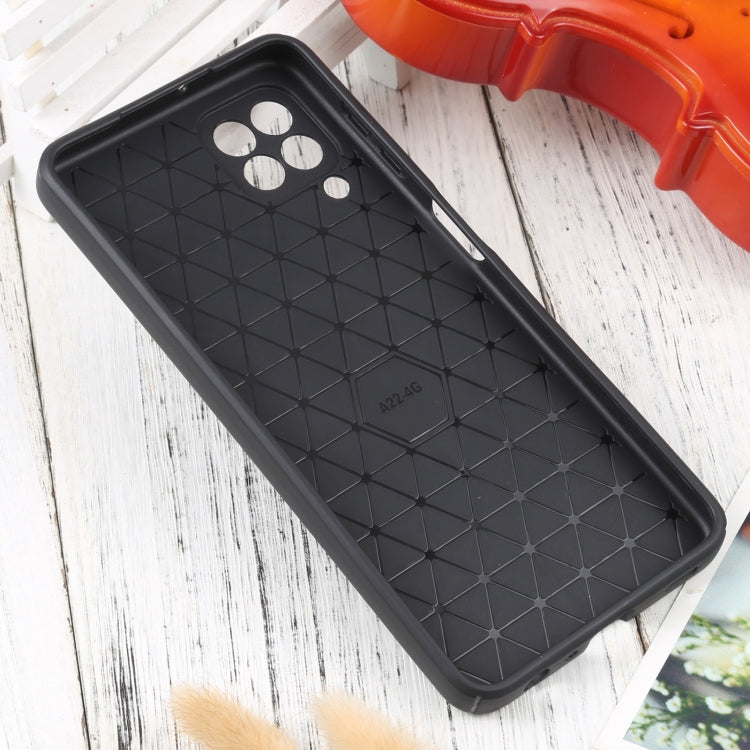 For Samsung Galaxy A22 4G Litchi Texture Sliding Camshield TPU Phone Case