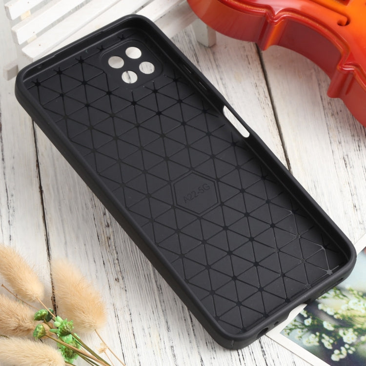 For Samsung Galaxy A22 5G Litchi Texture Sliding Camshield TPU Phone Case
