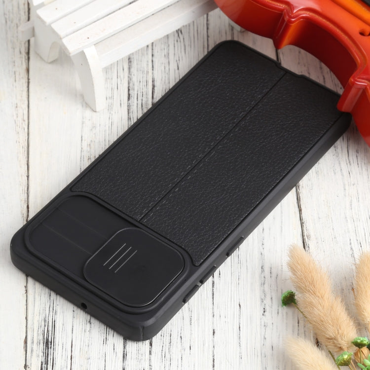 For Samsung Galaxy A31 Litchi Texture Sliding Camshield TPU Phone Case