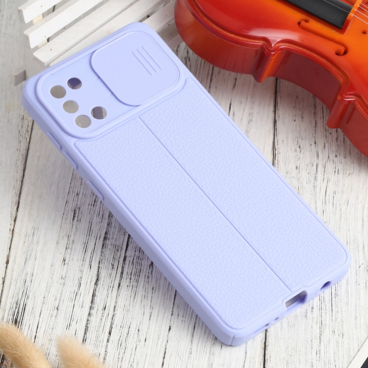 For Samsung Galaxy A31 Litchi Texture Sliding Camshield TPU Phone Case