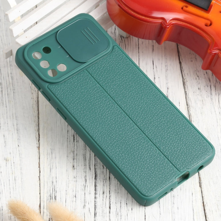 For Samsung Galaxy A31 Litchi Texture Sliding Camshield TPU Phone Case