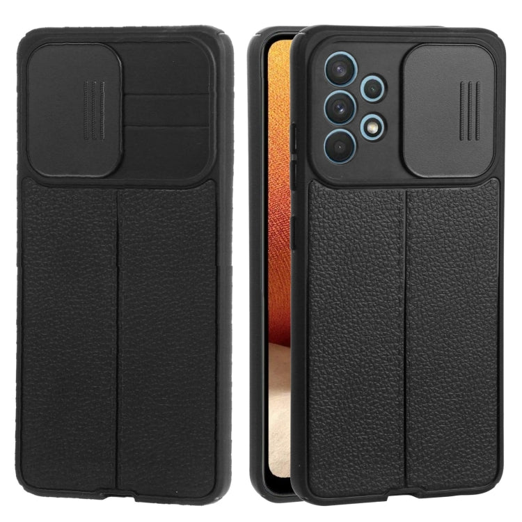 For Samsung Galaxy A32 4G Litchi Texture Sliding Camshield TPU Phone Case
