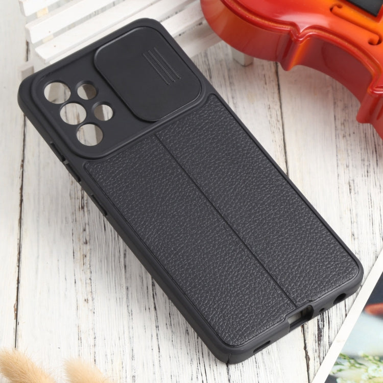 For Samsung Galaxy A32 4G Litchi Texture Sliding Camshield TPU Phone Case