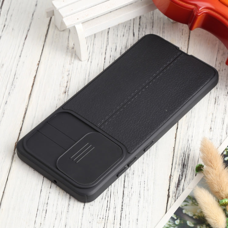 For Samsung Galaxy A32 4G Litchi Texture Sliding Camshield TPU Phone Case