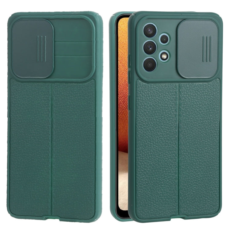 For Samsung Galaxy A32 4G Litchi Texture Sliding Camshield TPU Phone Case