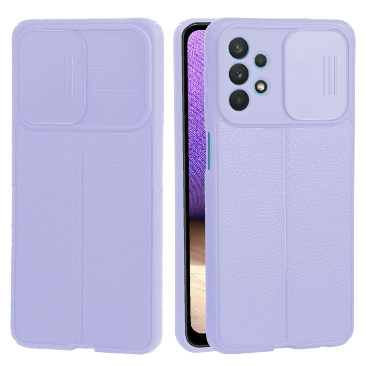 For Samsung Galaxy A32 5G Litchi Texture Sliding Camshield TPU Phone Case