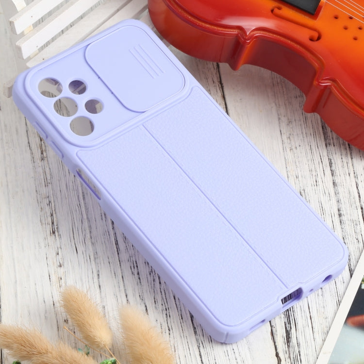 For Samsung Galaxy A32 5G Litchi Texture Sliding Camshield TPU Phone Case