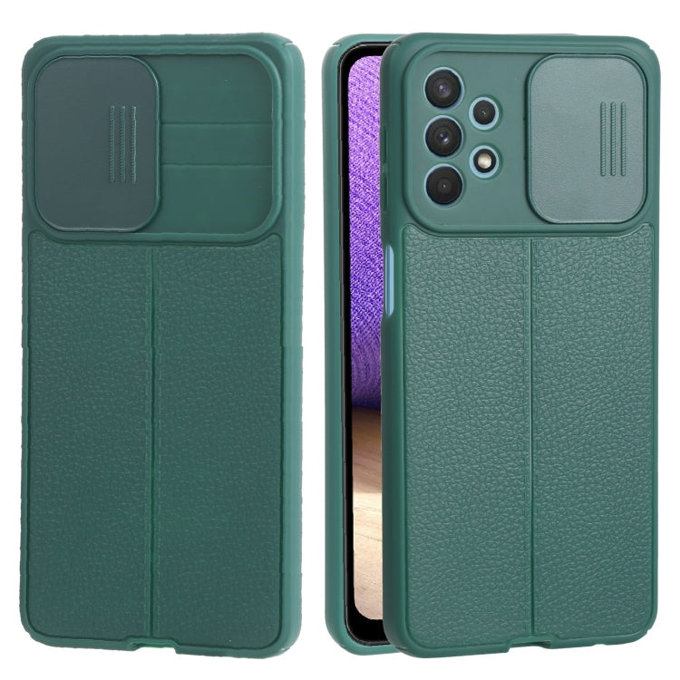 For Samsung Galaxy A32 5G Litchi Texture Sliding Camshield TPU Phone Case