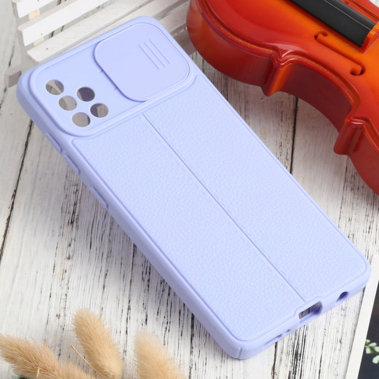 For Samsung Galaxy A51 4G Litchi Texture Sliding Camshield TPU Phone Case