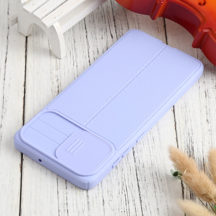 For Samsung Galaxy A51 4G Litchi Texture Sliding Camshield TPU Phone Case
