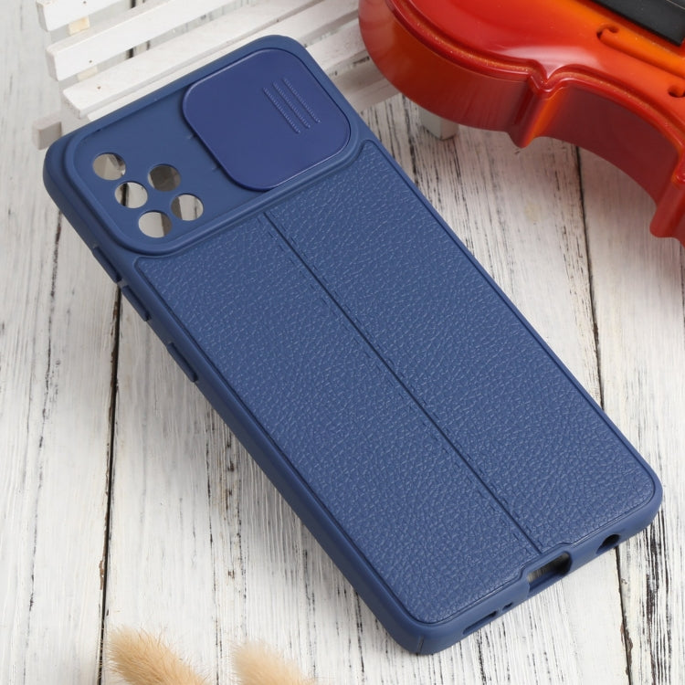 For Samsung Galaxy A51 4G Litchi Texture Sliding Camshield TPU Phone Case