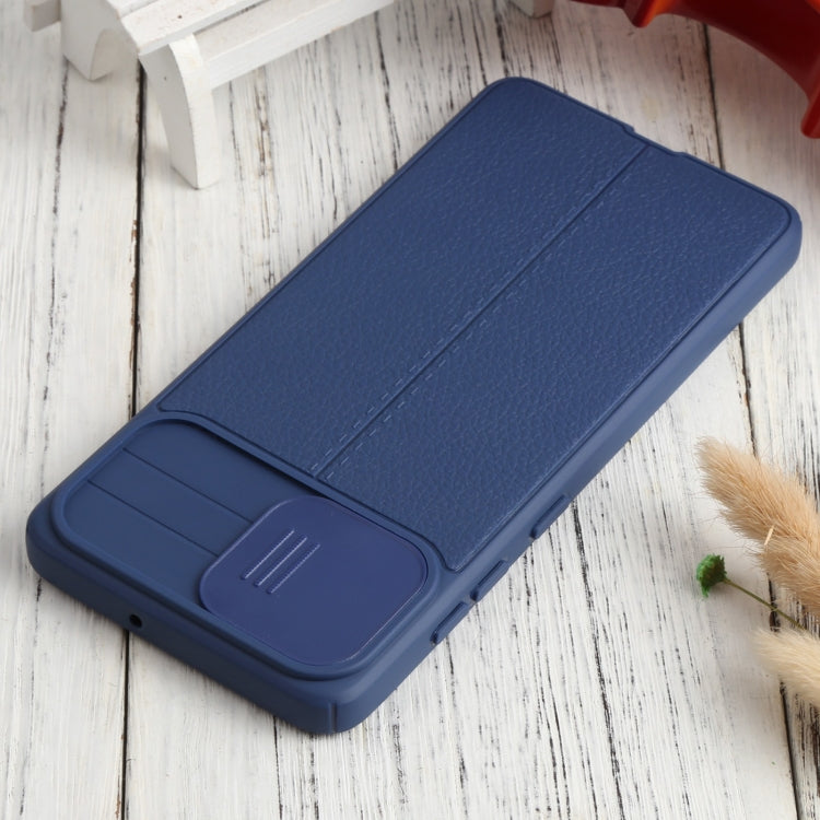For Samsung Galaxy A51 4G Litchi Texture Sliding Camshield TPU Phone Case