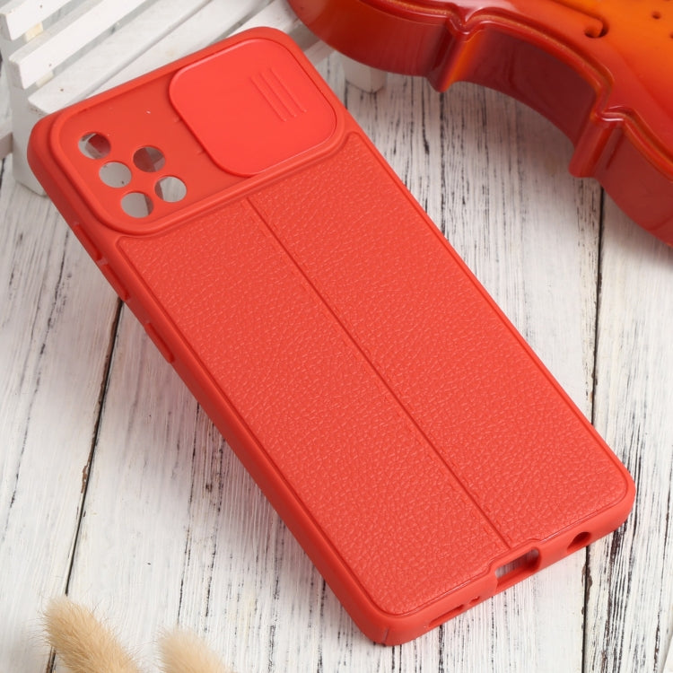 For Samsung Galaxy A51 4G Litchi Texture Sliding Camshield TPU Phone Case