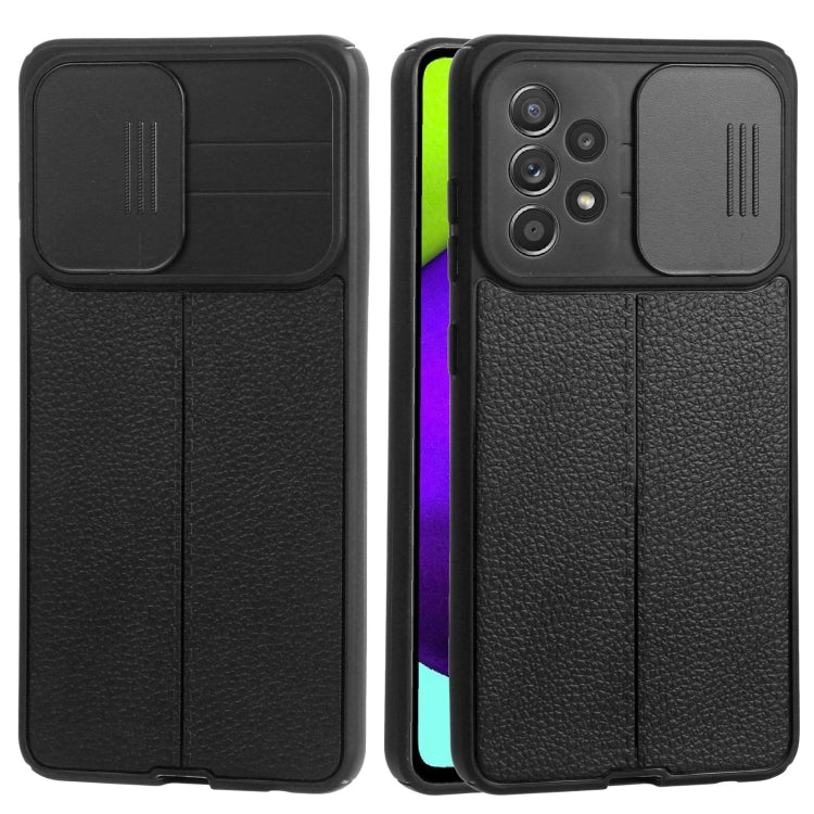 For Samsung Galaxy A52 5G / 4G Litchi Texture Sliding Camshield TPU Phone Case