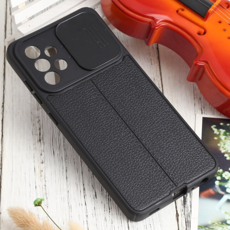 For Samsung Galaxy A52 5G / 4G Litchi Texture Sliding Camshield TPU Phone Case