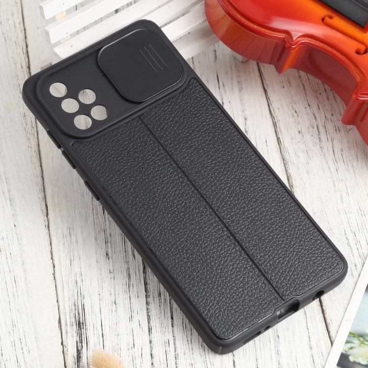 For Samsung Galaxy A71 4G Litchi Texture Sliding Camshield TPU Phone Case