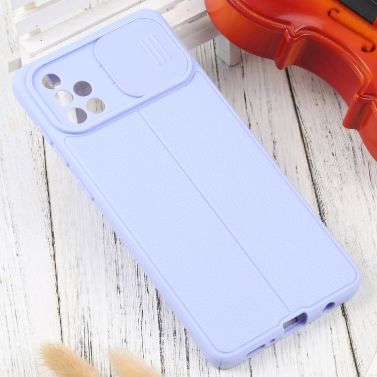 For Samsung Galaxy A71 4G Litchi Texture Sliding Camshield TPU Phone Case