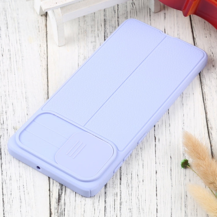For Samsung Galaxy A71 4G Litchi Texture Sliding Camshield TPU Phone Case