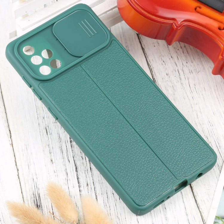 For Samsung Galaxy A71 4G Litchi Texture Sliding Camshield TPU Phone Case