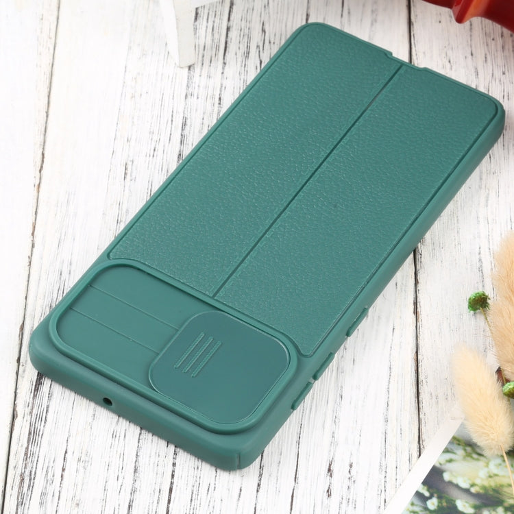 For Samsung Galaxy A71 4G Litchi Texture Sliding Camshield TPU Phone Case