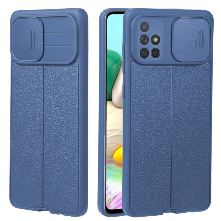 For Samsung Galaxy A71 4G Litchi Texture Sliding Camshield TPU Phone Case