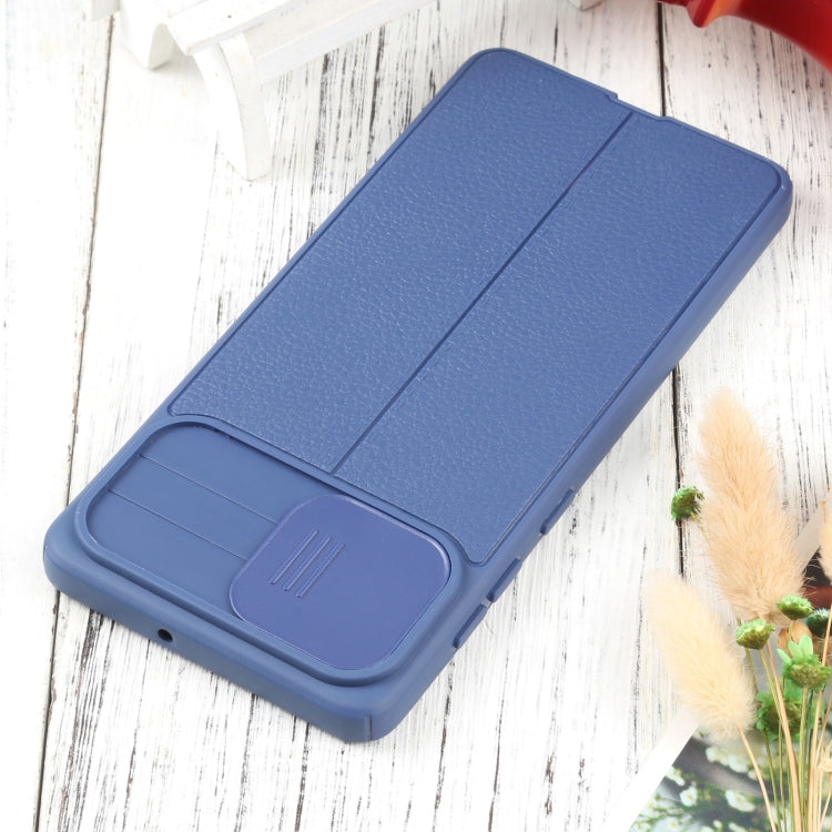 For Samsung Galaxy A71 4G Litchi Texture Sliding Camshield TPU Phone Case
