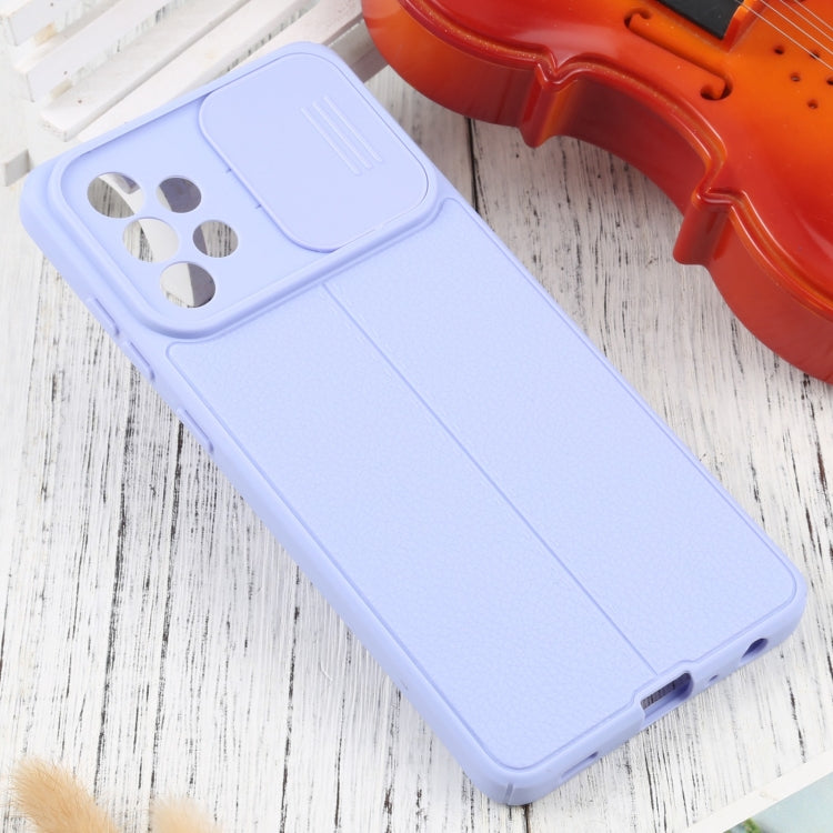 For Samsung Galaxy A72 5G / 4G Litchi Texture Sliding Camshield TPU Phone Case