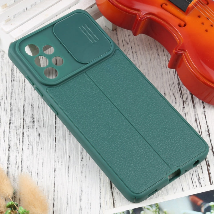 For Samsung Galaxy A72 5G / 4G Litchi Texture Sliding Camshield TPU Phone Case