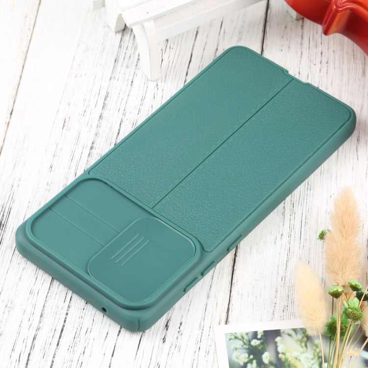 For Samsung Galaxy A72 5G / 4G Litchi Texture Sliding Camshield TPU Phone Case