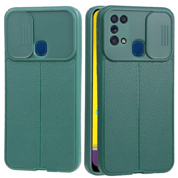 For Samsung Galaxy M21 / M31 Litchi Texture Sliding Camshield TPU Phone Case
