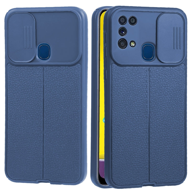 For Samsung Galaxy M21 / M31 Litchi Texture Sliding Camshield TPU Phone Case