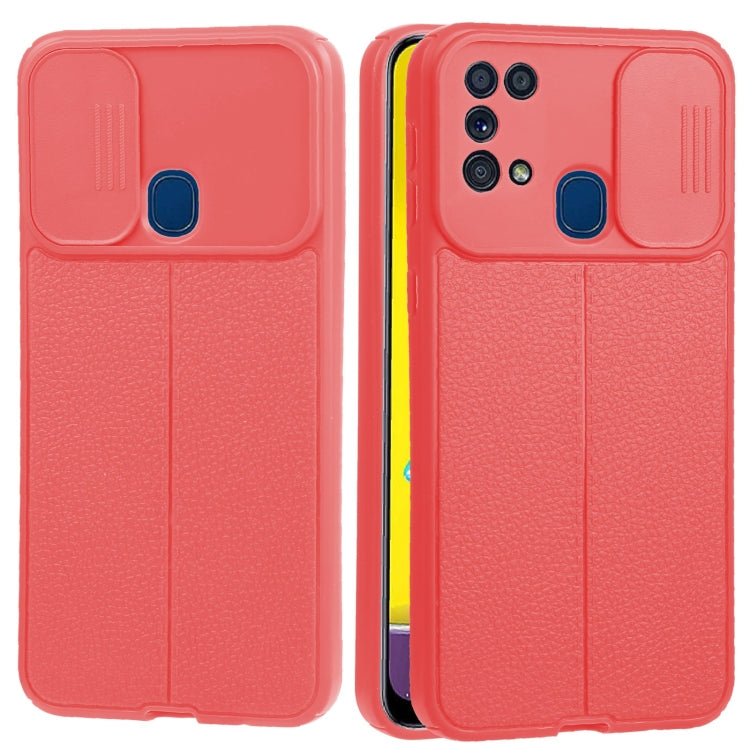 For Samsung Galaxy M21 / M31 Litchi Texture Sliding Camshield TPU Phone Case