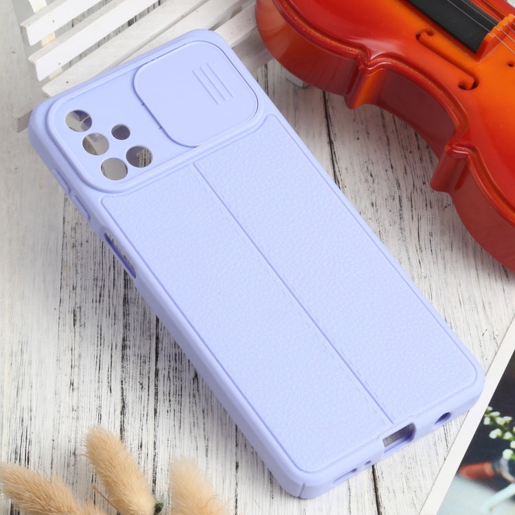 For Samsung Galaxy M31s Litchi Texture Sliding Camshield TPU Phone Case