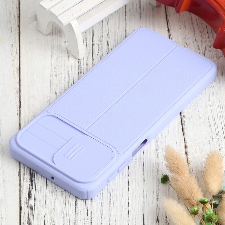 For Samsung Galaxy M31s Litchi Texture Sliding Camshield TPU Phone Case