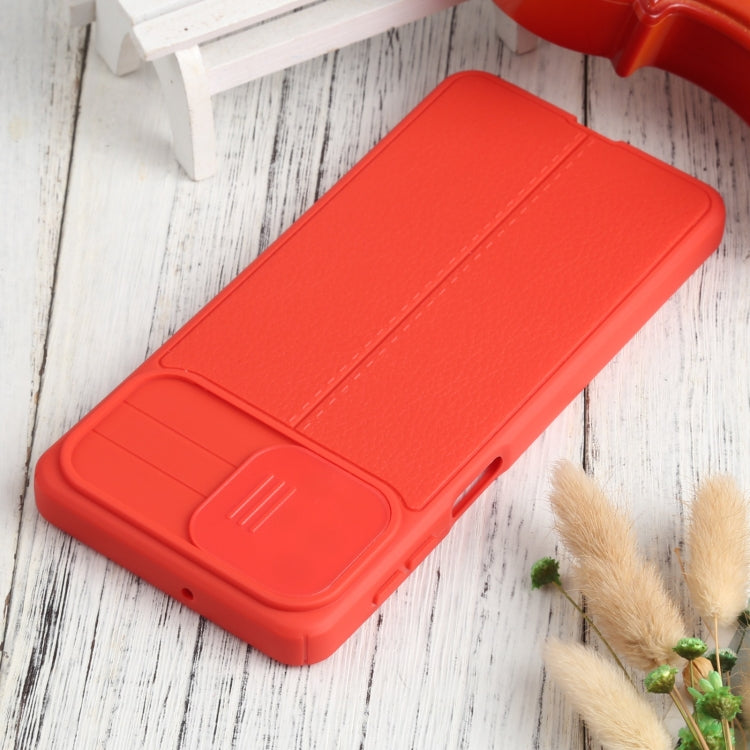 For Samsung Galaxy M31s Litchi Texture Sliding Camshield TPU Phone Case