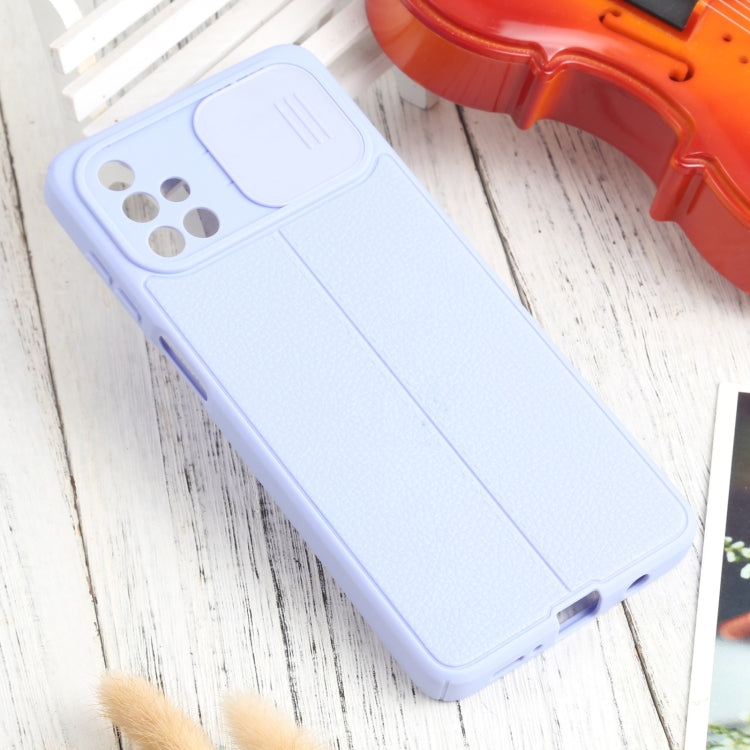 For Samsung Galaxy M51 Litchi Texture Sliding Camshield TPU Phone Case