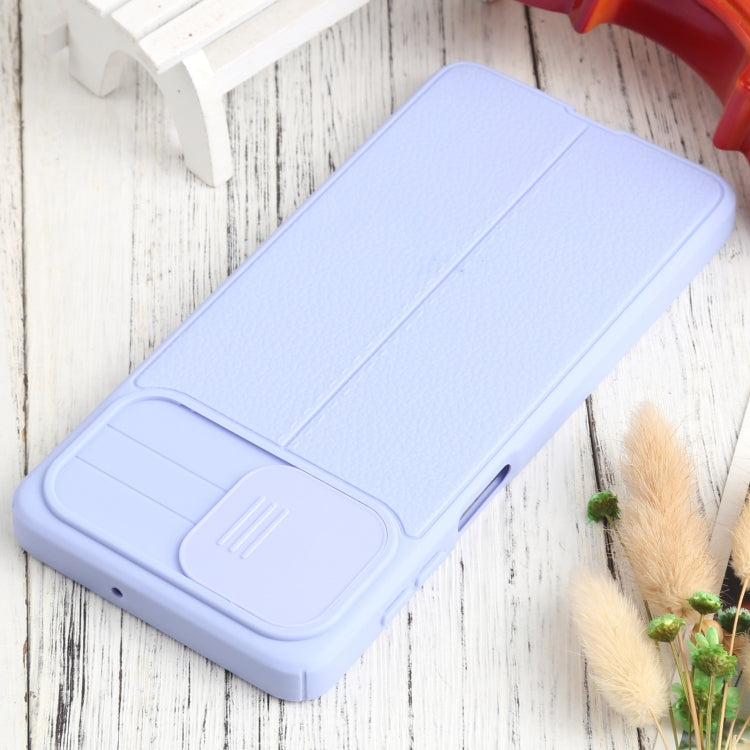 For Samsung Galaxy M51 Litchi Texture Sliding Camshield TPU Phone Case