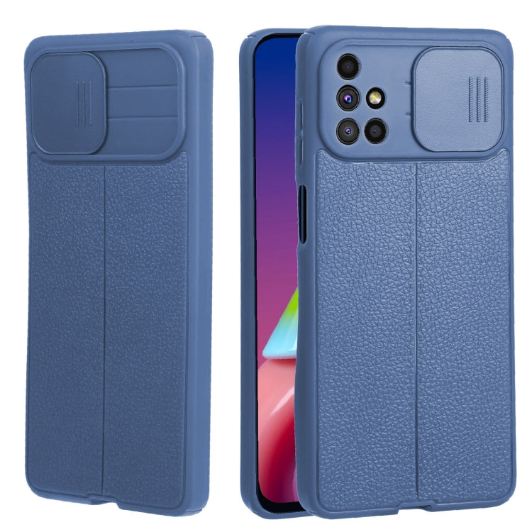 For Samsung Galaxy M51 Litchi Texture Sliding Camshield TPU Phone Case