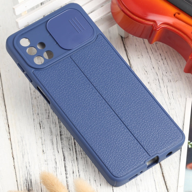 For Samsung Galaxy M51 Litchi Texture Sliding Camshield TPU Phone Case