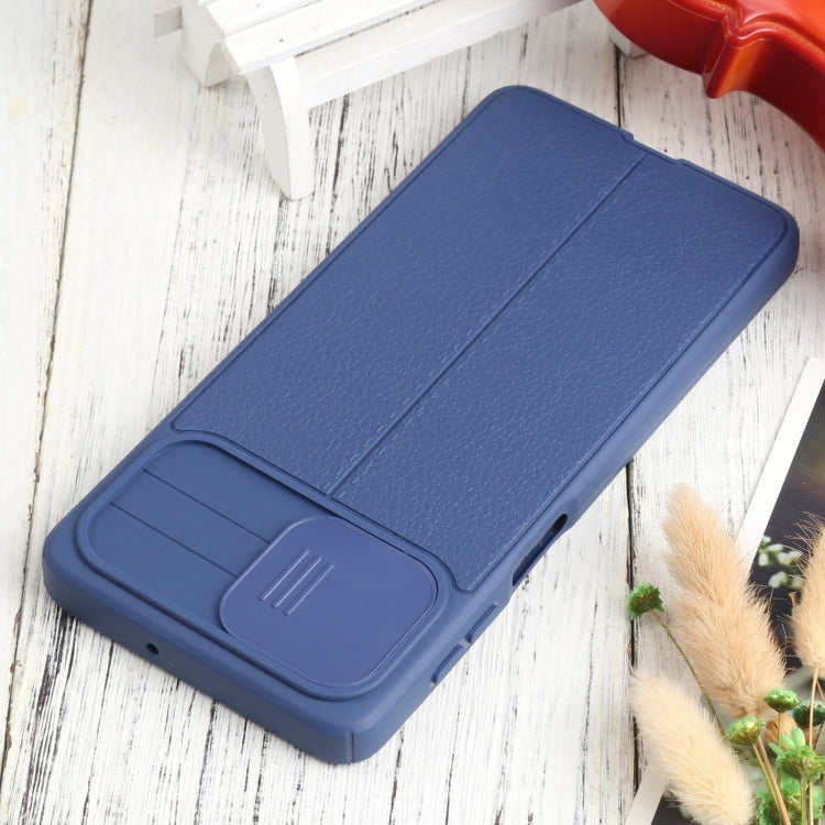 For Samsung Galaxy M51 Litchi Texture Sliding Camshield TPU Phone Case