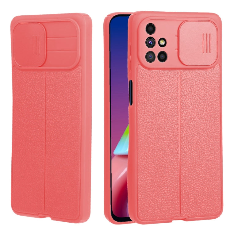 For Samsung Galaxy M51 Litchi Texture Sliding Camshield TPU Phone Case