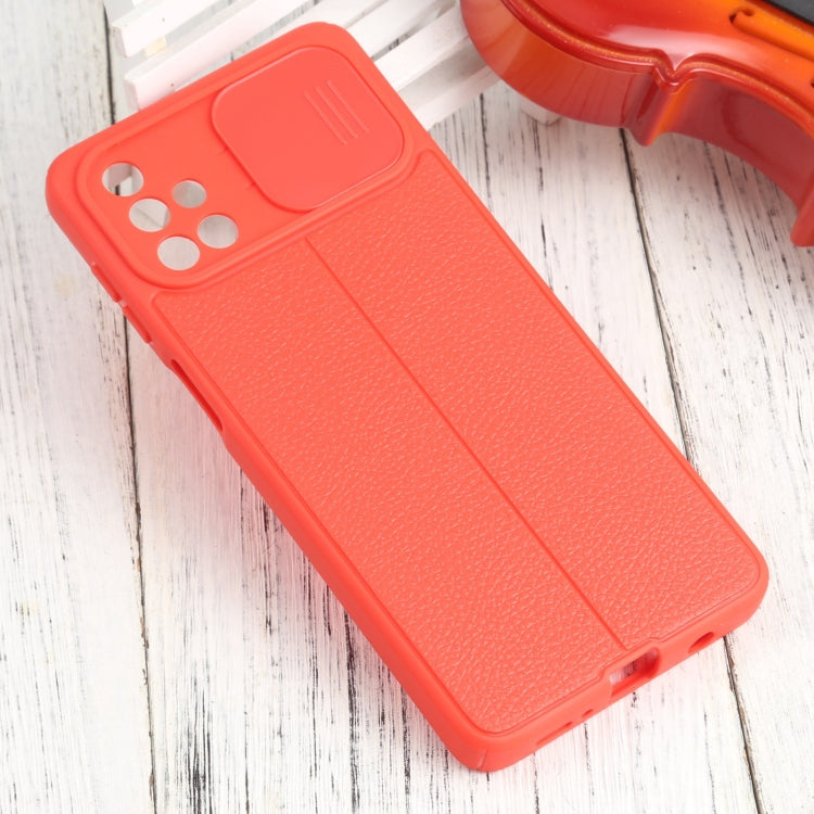 For Samsung Galaxy M51 Litchi Texture Sliding Camshield TPU Phone Case