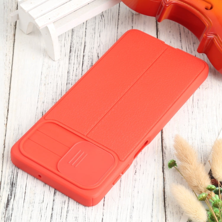 For Samsung Galaxy M51 Litchi Texture Sliding Camshield TPU Phone Case