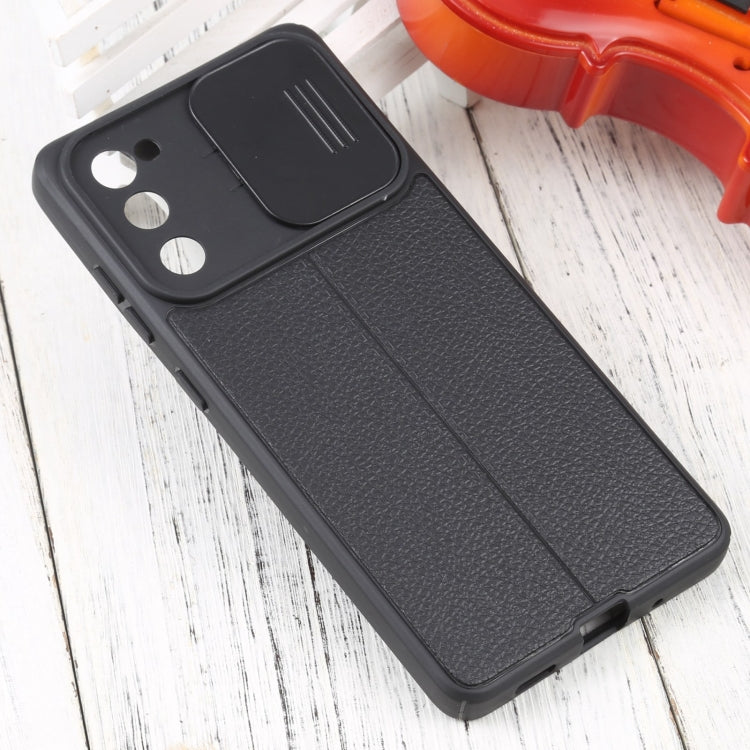 For Samsung Galaxy S20 FE Litchi Texture Sliding Camshield TPU Phone Case