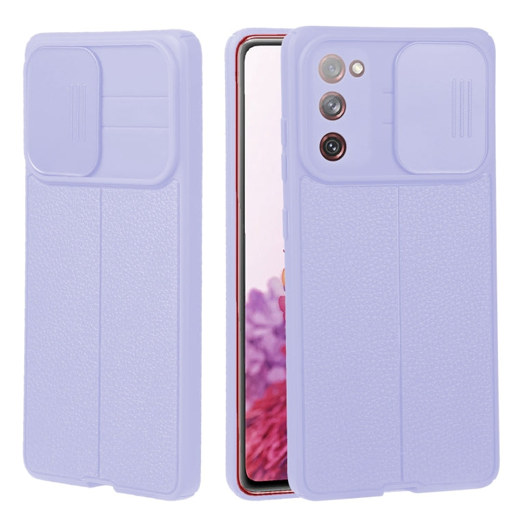 For Samsung Galaxy S20 FE Litchi Texture Sliding Camshield TPU Phone Case