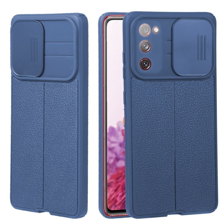 For Samsung Galaxy S20 FE Litchi Texture Sliding Camshield TPU Phone Case
