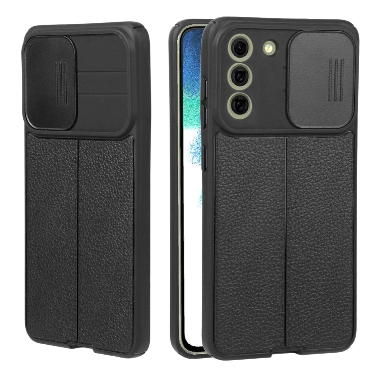 For Samsung Galaxy S21 FE 5G Litchi Texture Sliding Camshield TPU Phone Case