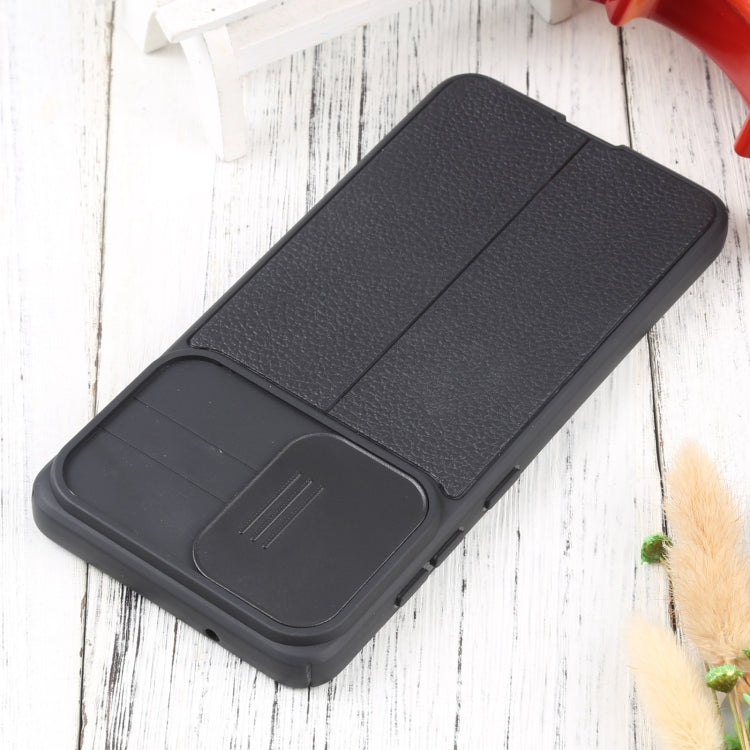 For Samsung Galaxy S21 FE 5G Litchi Texture Sliding Camshield TPU Phone Case